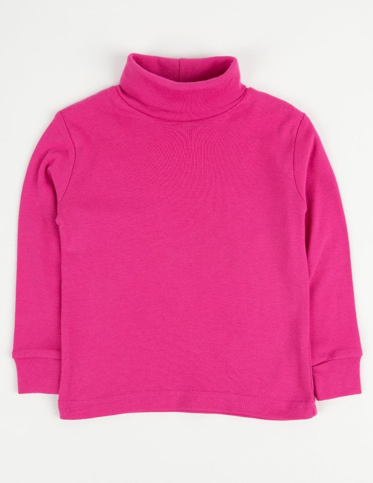 Cotton Classic Turtleneck Shirts - Hot-Pink