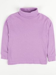 Cotton Classic Turtleneck Shirts - Purple