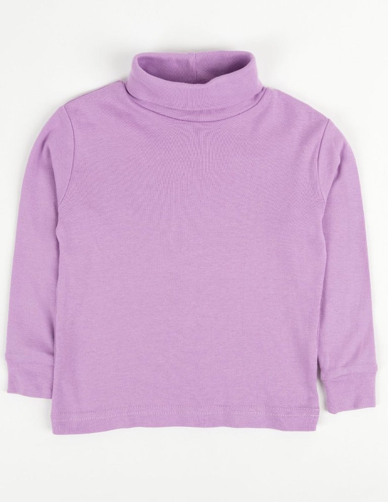 Cotton Classic Turtleneck Shirts - Purple
