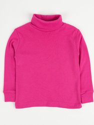 Cotton Classic Turtleneck Shirts - Hot-Pink