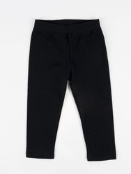 Cotton Neutral Solid Color Spandex Leggings - Black