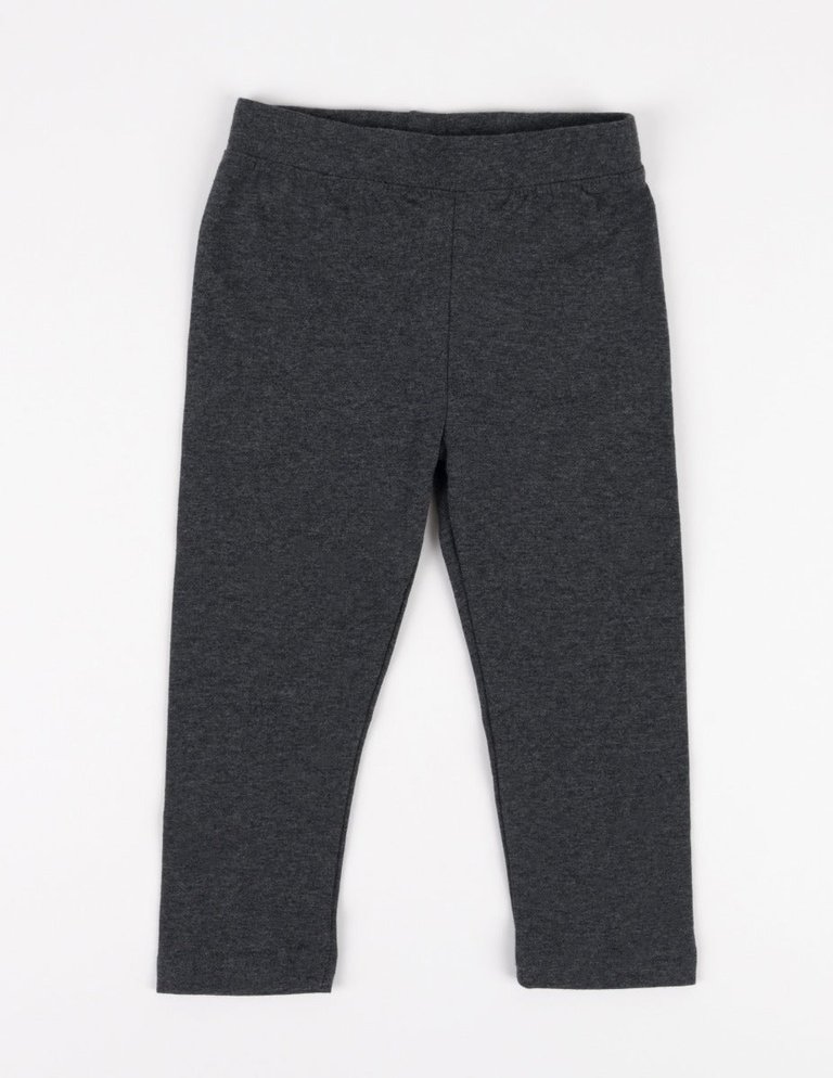 Cotton Neutral Solid Color Spandex Leggings - Dark-grey