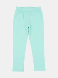 Cotton Solid Classic Color Spandex Leggings - Aqua