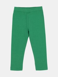 Cotton Solid Classic Color Spandex Leggings - Green