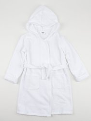 Cotton Terrycloth Hooded Bathrobe Neutrals
