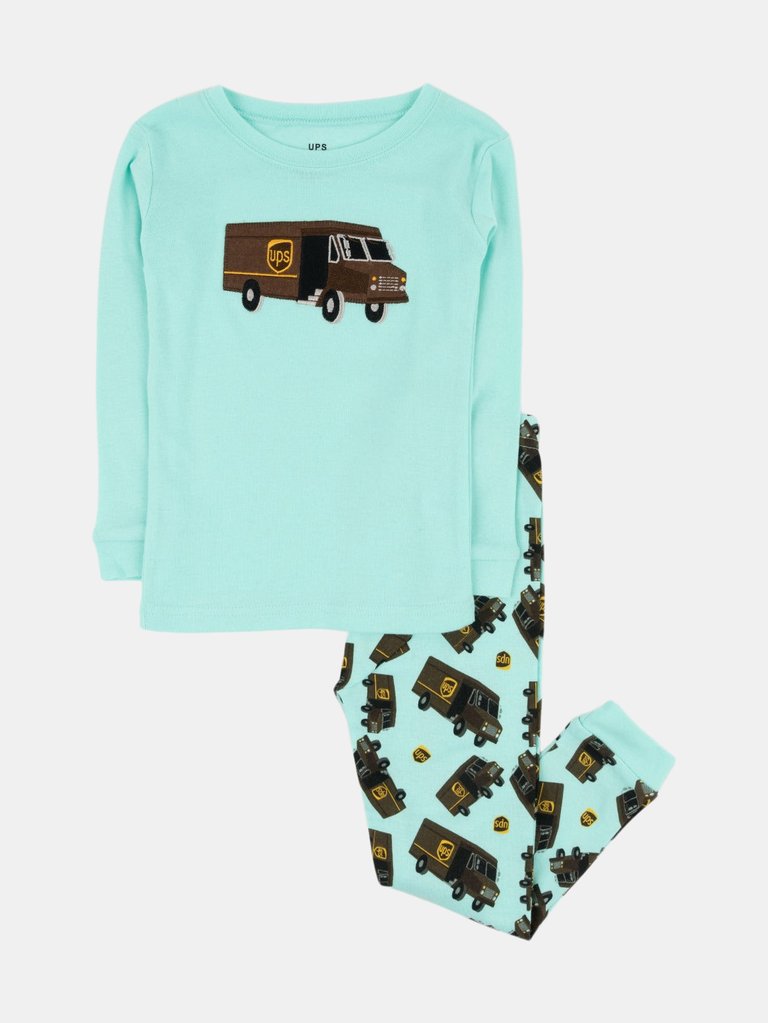 Cotton UPS Pajamas - Aqua