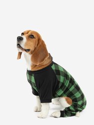 Dog Black & Green Plaid Cotton Pajamas - Green-Black