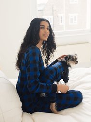 Dog Black & Navy Plaid Pajamas