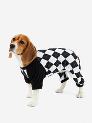 Dog Black & White Argyle Pajamas - Black-White