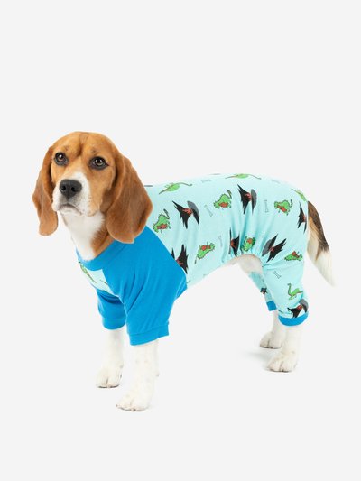 Leveret Dog Blue Dinosaur Pajamas product