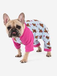 Dog Cotton Puppy Pajamas - Puppy-blue-pink