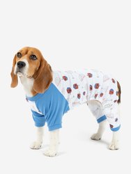 Dog Hanukkah Menorah Cotton Pajamas - Menorah-Blue