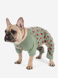 Dog Hearts Pajama - Olive-Green