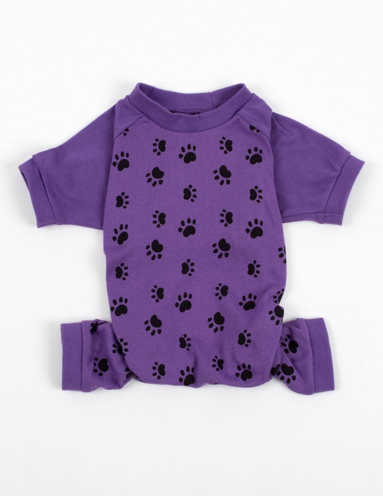 Dog Purple Paw Print Pajamas