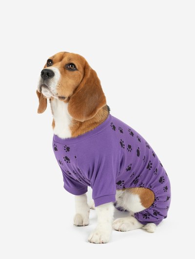 Leveret Dog Purple Paw Print Pajamas product
