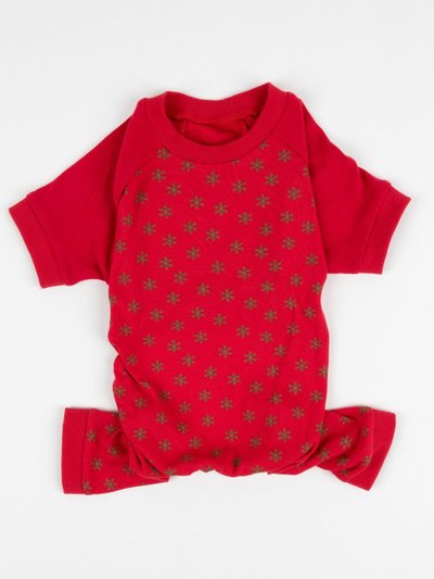 Leveret Dog Red & Green Snowflake Pajamas product