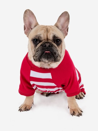 Leveret Dog Red & White Stripes Cotton Pajamas product