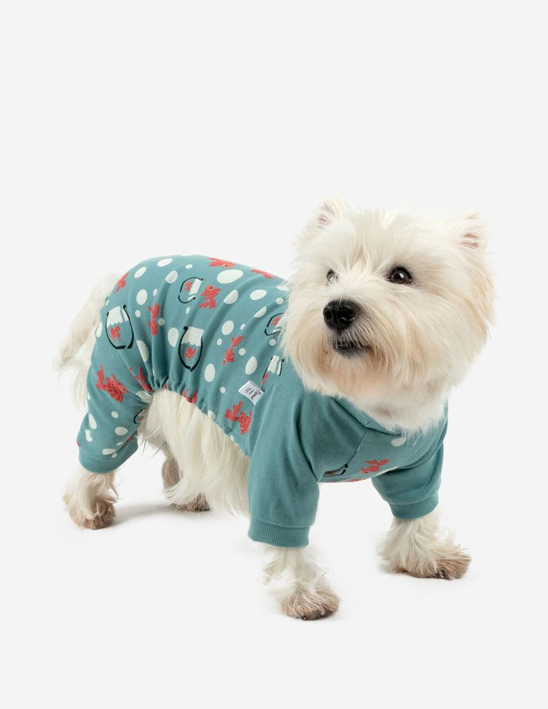 Dogs Fish Bowl Pajamas - Fish-Bowl-Aqua