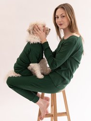 Dogs Solid Color Dark Green Pajamas