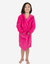 Fleece Classic Color Hooded Robes - Hot-Pink