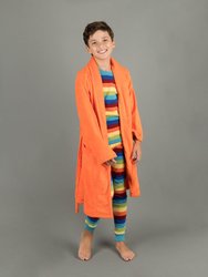 Fleece Shawl Collar Robe - Orange