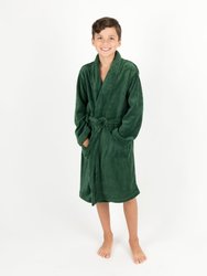 Fleece Shawl Collar Robe - Green