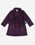 Fleece Shawl Collar Robe - Purple