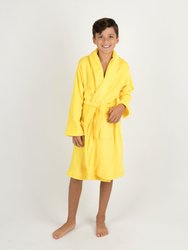 Fleece Shawl Collar Robe - Yellow