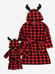 Girl and Doll Fleece Hooded Animal Robes