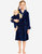 Girl And Doll Fleece Hooded Robe Colors - Navy