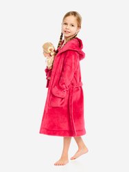 Girl And Doll Fleece Hooded Robe Colors