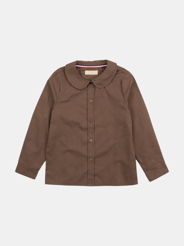 Girls Dress Shirt - Brown