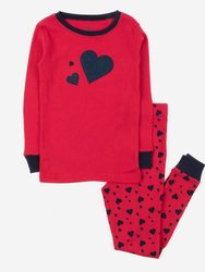 Hearts Cotton Pajamas - Hearts-Red