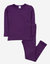 Kids Boho Solid Color Thermal Pajamas - Dark-Purple