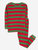 Kids Cotton Red & Green Stripes Pajamas - Red-Green