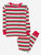 Kids Cotton Red, White & Green Stripe Pajamas - Red-White-Green