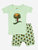 Kids Cotton Short Pajamas - Tree-Light-Green