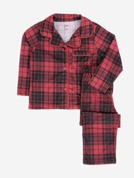 Kids Flannel Black & Red Plaid Pajamas
