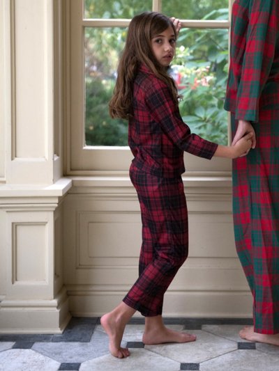 Leveret Kids Flannel Black & Red Plaid Pajamas product
