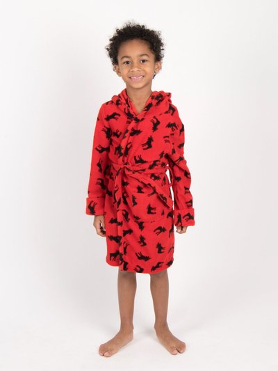 Leveret Kids Fleece Hooded Moose Robe product