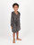 Kids Fleece Hooded Neutral Color Bathrobe - Dark Gray