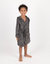 Kids Fleece Hooded Neutral Color Bathrobe - Grey