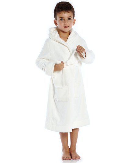 Leveret Kids Fleece Hooded Neutral Color Bathrobe product