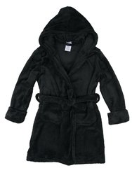 Kids Fleece Hooded Neutral Color Bathrobe