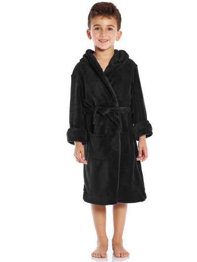 Leveret Kids Fleece Hooded Neutral Color Bathrobe product