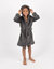 Kids Fleece Hooded Neutral Color Bathrobe