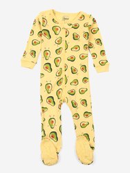 Kids Footed Avocado Pajamas - Avocado-Yellow