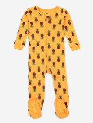 Kids Footed Avocado Pajamas - Pineapple-orange