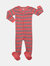 Kids Footed Berry & Chime Stripes Pajamas