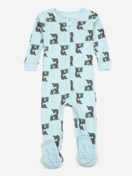 Kids Footed Blue Koala Cotton Pajamas